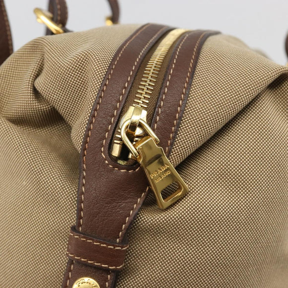 PRADA Shoulder Bag Shoulder Bag Canvas Beige Auth 188534SAV