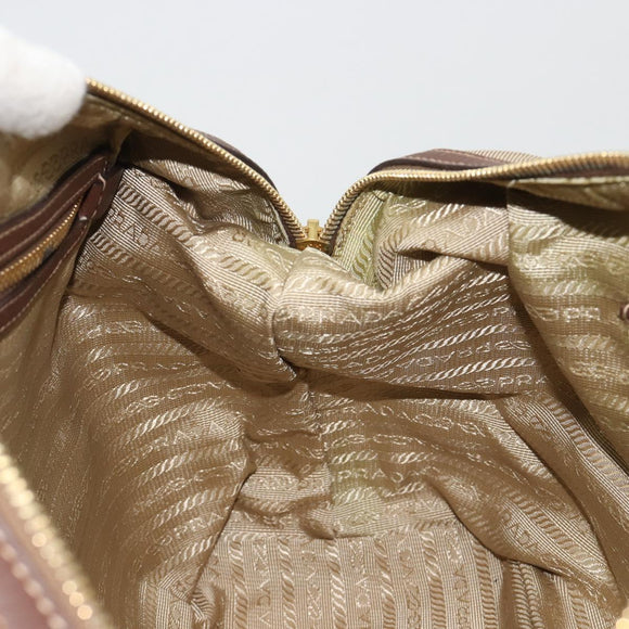 PRADA Shoulder Bag Shoulder Bag Canvas Beige Auth 188534SAV