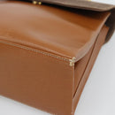 LOEWE Velazquez Hand Bag Leather Brown Gold Auth 188539-9