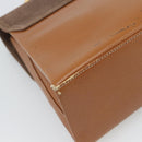 LOEWE Velazquez Hand Bag Leather Brown Gold Auth 188539-16
