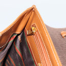 LOEWE Velazquez Hand Bag Leather Brown Gold Auth 188539-19