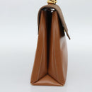 LOEWE Velazquez Hand Bag Leather Brown Gold Auth 188539-3