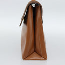 LOEWE Velazquez Hand Bag Leather Brown Gold Auth 188539-4
