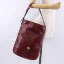 GUCCI Shoulder Bag Leather Red Silver 598086 Auth 188541V-21