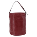 GUCCI Shoulder Bag Leather Red Silver 598086 Auth 188541V-2
