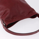 GUCCI Shoulder Bag Leather Red Silver 598086 Auth 188541V-6
