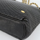 BALLY Chain Shoulder Bag Leather Black Gold Auth 188542-9