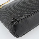 BALLY Chain Shoulder Bag Leather Black Gold Auth 188542-16