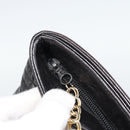 BALLY Chain Shoulder Bag Leather Black Gold Auth 188542-10