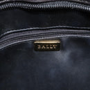 BALLY Chain Shoulder Bag Leather Black Gold Auth 188542-18