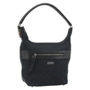 GUCCI GG Canvas Shoulder Bag Black Gold 001 4299 1669 Auth 188543A-1