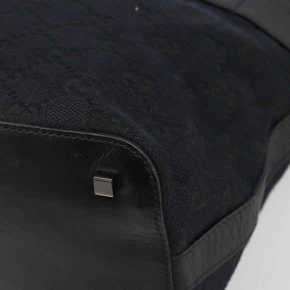 GUCCI GG Canvas Shoulder Bag Black Gold 001 4299 1669 Auth 188543A