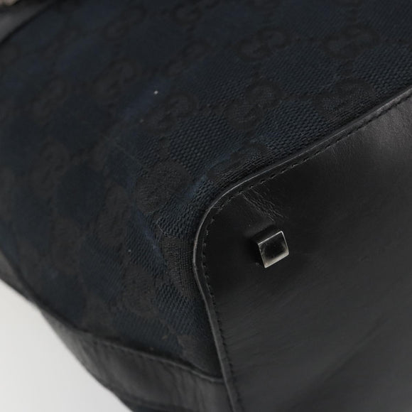GUCCI GG Canvas Shoulder Bag Black Gold 001 4299 1669 Auth 188543A