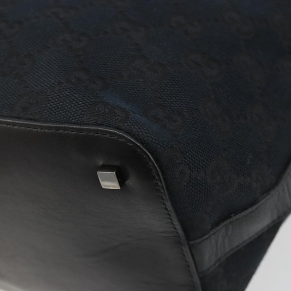 GUCCI GG Canvas Shoulder Bag Black Gold 001 4299 1669 Auth 188543A