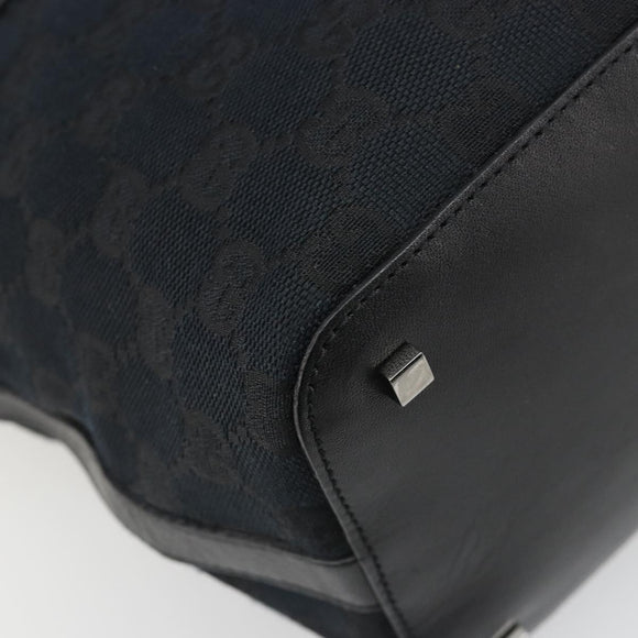 GUCCI GG Canvas Shoulder Bag Black Gold 001 4299 1669 Auth 188543A
