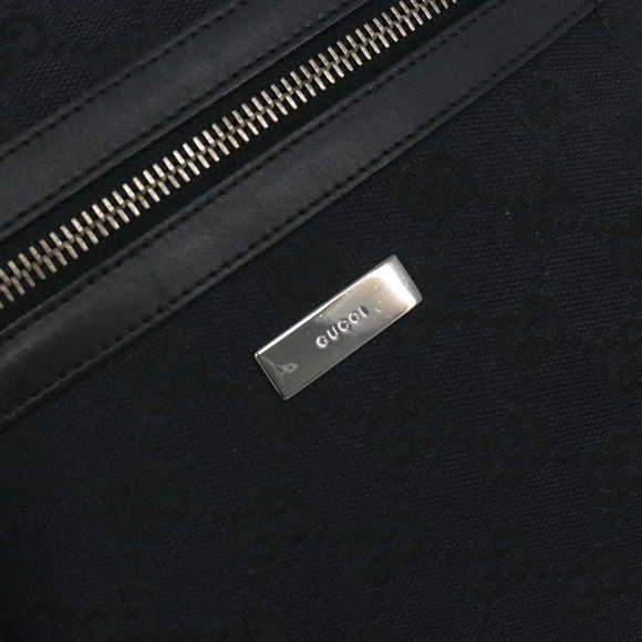 GUCCI GG Canvas Shoulder Bag Black Gold 001 4299 1669 Auth 188543A