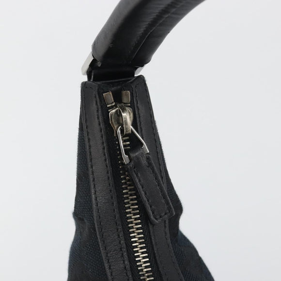 GUCCI GG Canvas Shoulder Bag Black Gold 001 4299 1669 Auth 188543A