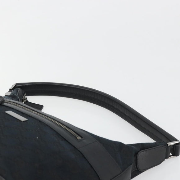 GUCCI GG Canvas Shoulder Bag Black Gold 001 4299 1669 Auth 188543A