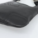 LOEWE Anagram Shoulder Bag Leather Black Silver Auth 188544A-9