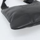 LOEWE Anagram Shoulder Bag Leather Black Silver Auth 188544A-14