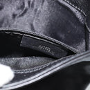 LOEWE Anagram Shoulder Bag Leather Black Silver Auth 188544A-12
