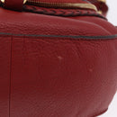 Chloe Marcie Shoulder Bag Leather Red Gold Auth 188545-10