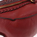 Chloe Marcie Shoulder Bag Leather Red Gold Auth 188545-11
