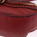 Chloe Marcie Shoulder Bag Leather Red Gold Auth 188545-12