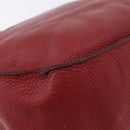 Chloe Marcie Shoulder Bag Leather Red Gold Auth 188545-13