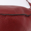 Chloe Marcie Shoulder Bag Leather Red Gold Auth 188545-14