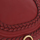 Chloe Marcie Shoulder Bag Leather Red Gold Auth 188545-17