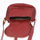 Chloe Marcie Shoulder Bag Leather Red Gold Auth 188545-18