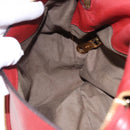 Chloe Marcie Shoulder Bag Leather Red Gold Auth 188545-22