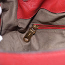 Chloe Marcie Shoulder Bag Leather Red Gold Auth 188545-23