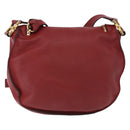 Chloe Marcie Shoulder Bag Leather Red Gold Auth 188545-3