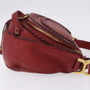Chloe Marcie Shoulder Bag Leather Red Gold Auth 188545-4