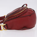 Chloe Marcie Shoulder Bag Leather Red Gold Auth 188545-5