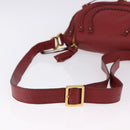 Chloe Marcie Shoulder Bag Leather Red Gold Auth 188545-7