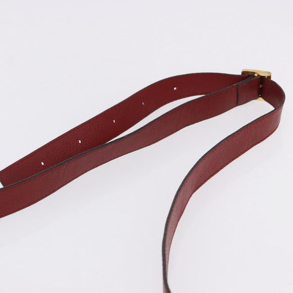 Chloe Marcie Shoulder Bag Leather Red Gold Auth 188545