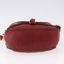Chloe Marcie Shoulder Bag Leather Red Gold Auth 188545-9