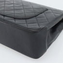 CHANEL Double Flap 25 Matelasse Chain Bag Lamb Skin Navy Gold CC Auth 188549SAV-15