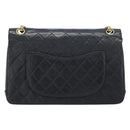 CHANEL Double Flap 25 Matelasse Chain Bag Lamb Skin Navy Gold CC Auth 188549SAV-2