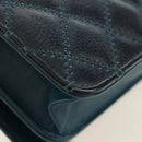 CHANEL Matelasse Chain Wallet Bag Caviar Skin Navy Silver CC Auth 188550SAV-16