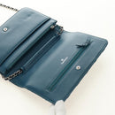 CHANEL Matelasse Chain Wallet Bag Caviar Skin Navy Silver CC Auth 188550SAV-9