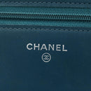 CHANEL Matelasse Chain Wallet Bag Caviar Skin Navy Silver CC Auth 188550SAV-19