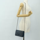 CHANEL Matelasse Chain Wallet Bag Caviar Skin Navy Silver CC Auth 188550SAV-27