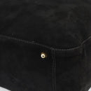 FENDI Hand Bag Suede Black Gold Auth 188554A-6