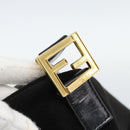 FENDI Hand Bag Suede Black Gold Auth 188554A-10