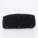 FENDI Hand Bag Suede Black Gold Auth 188554A-5