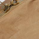 CELINE Hand Bag Leather Beige Gold Auth 188555-18